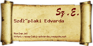 Széplaki Edvarda névjegykártya